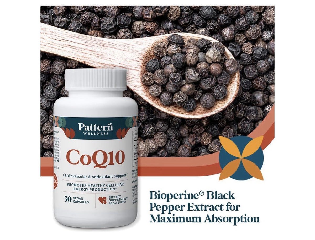 3 Pack Pattern Wellness CoQ10 Cardiovascular Antioxidant Cellular Energy