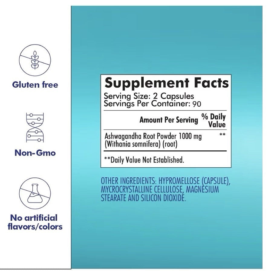 Santo Remedio PARA EL ESRTÉS Ashwagandha For Stress Support 180 Capsules