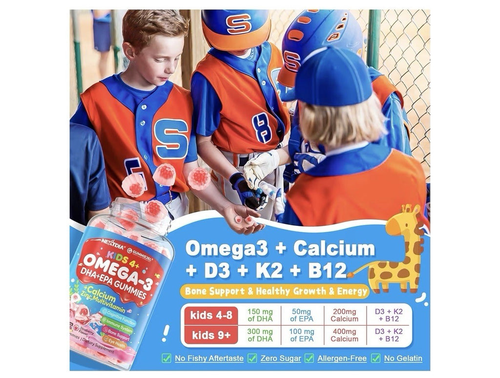 Nextdia Omega 3 EPA + DHA Gummies for Kids 4+ with Multivitamin 2 Pack