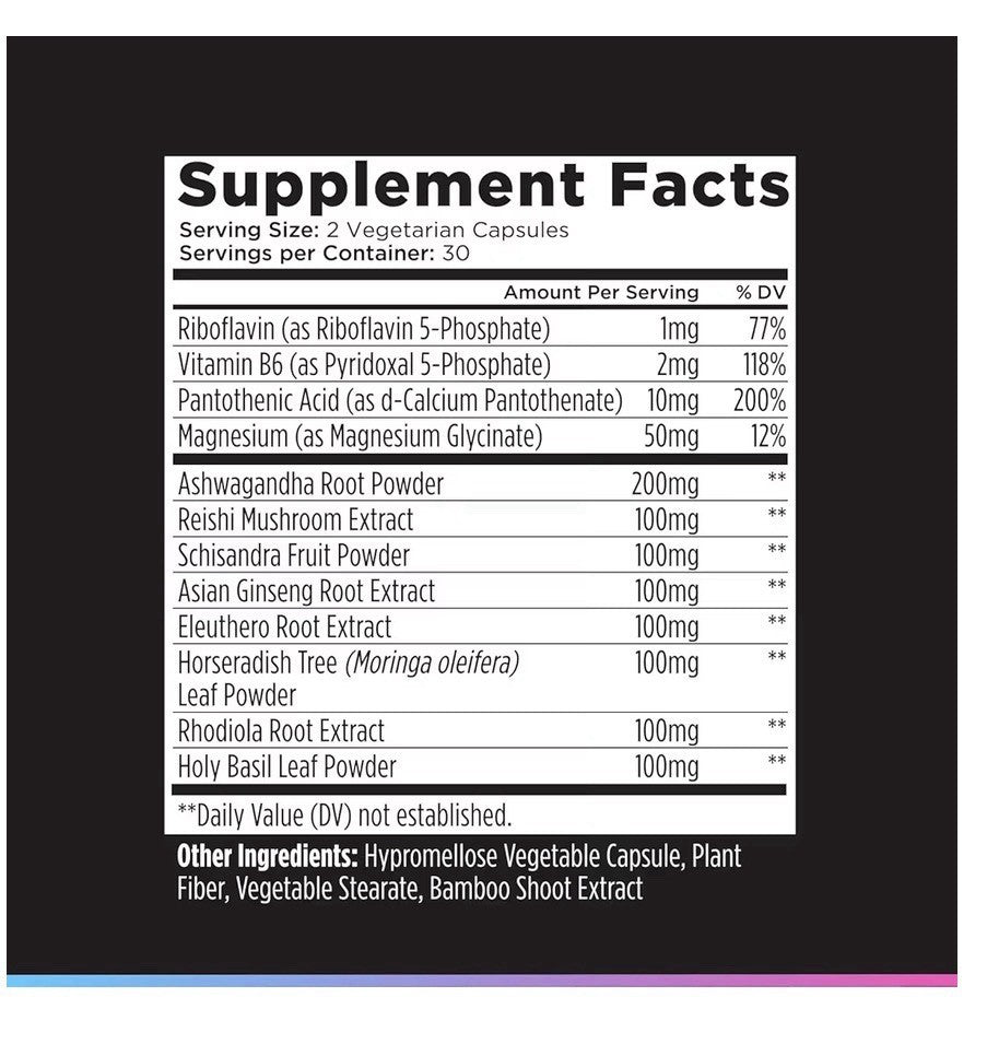 Livingood Daily Stress Support 12-in-1 Destress Formula Supplement 60 Capsules