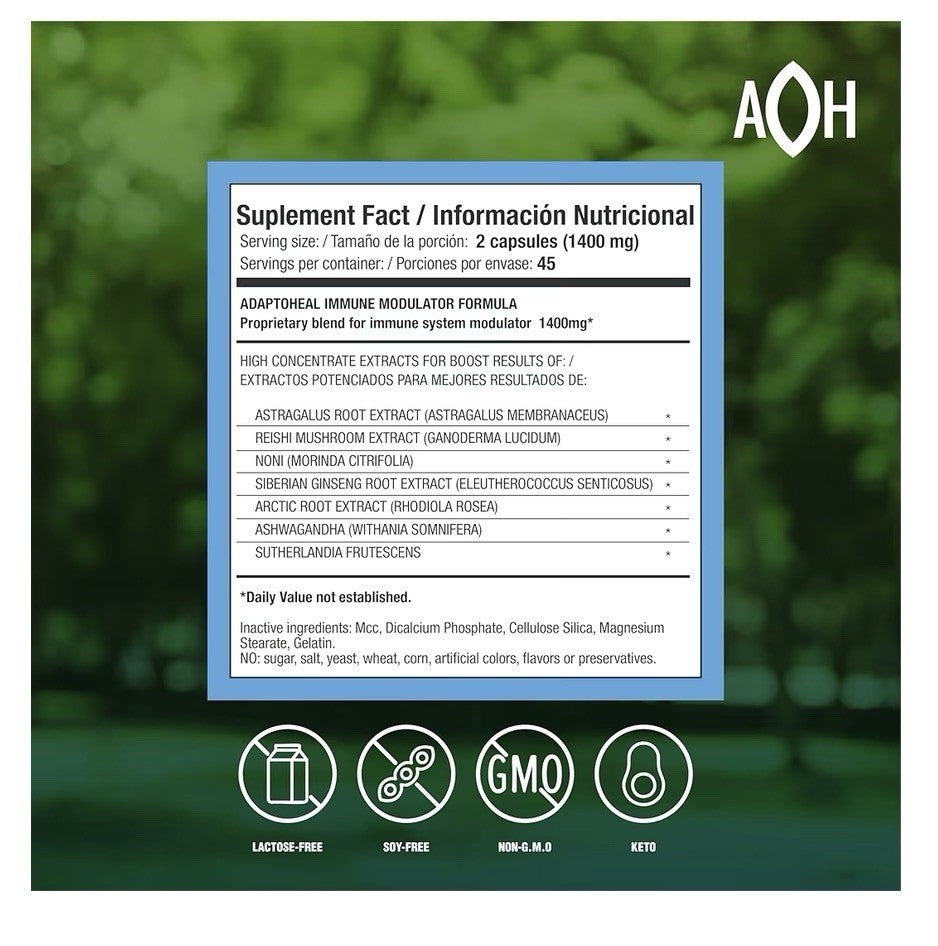 ADAPTOHEAL Immodulator Adaptogenic Supplement for Well Being Immune Support 90ca