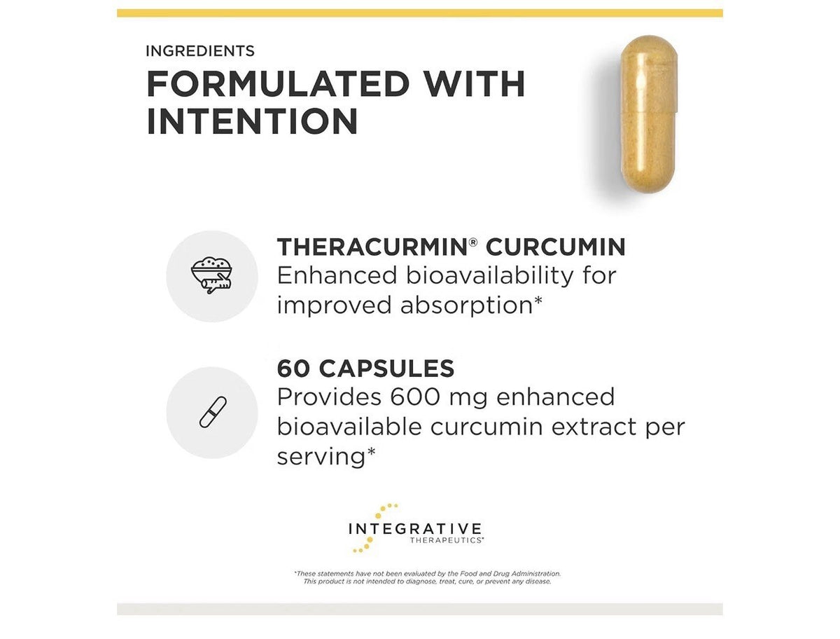 Integrative Therapeutics Theracurmin HP Curcumin Heart Joint Health Support 60ca