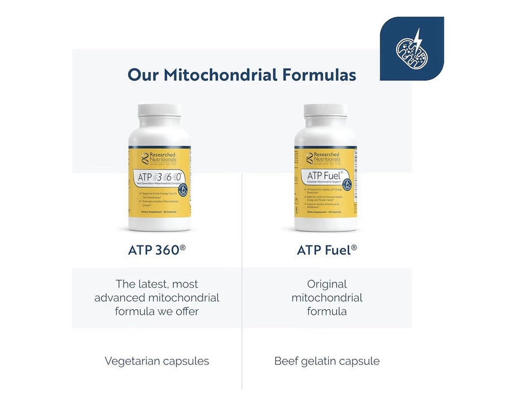 Researched Nutritionals ATP Fuel Mitochondrial Support Cellular Health 150 Caps