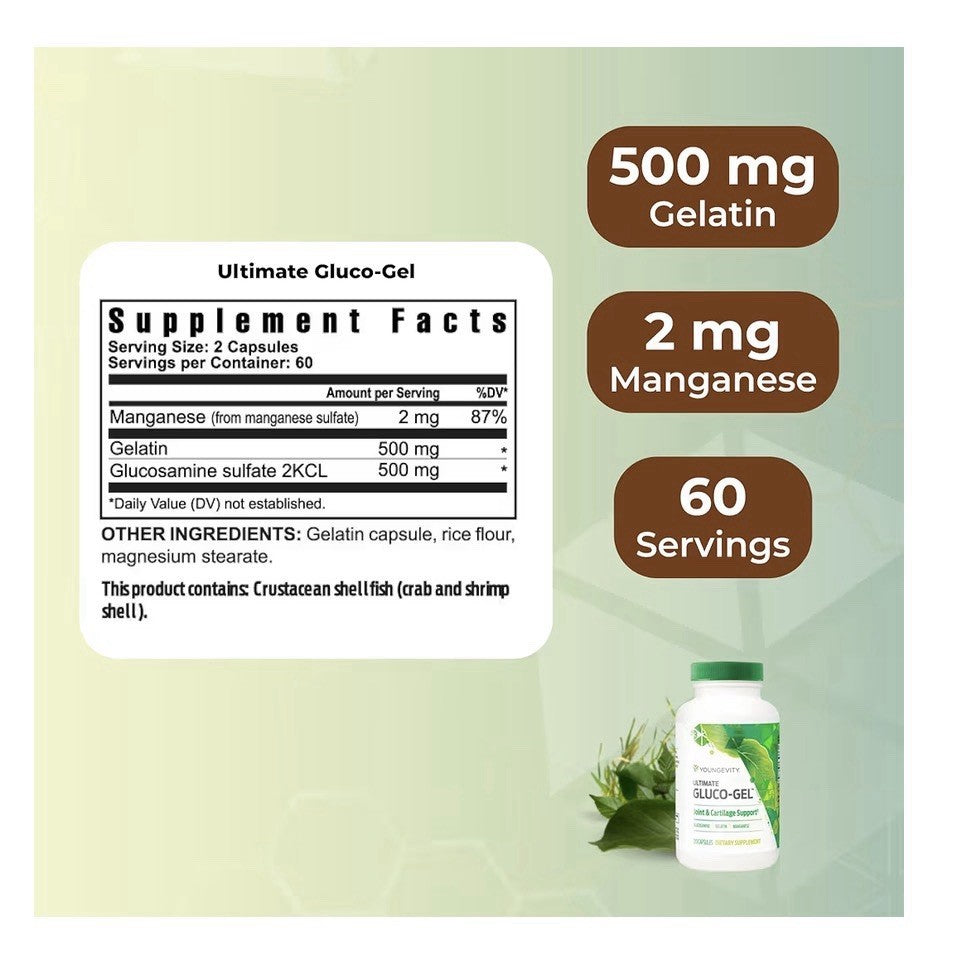 Youngevity Ultimate Gluco-Gel Joint & Cartilage Support Tendons Bones 120capsule