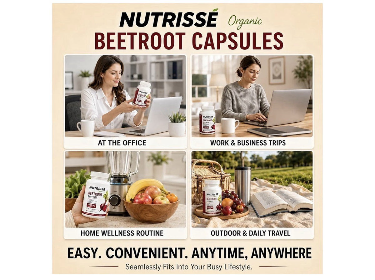 NUTRISSE Beetroot Capsules Blood Pressure Circulation Support Nitric Oxide 90cap