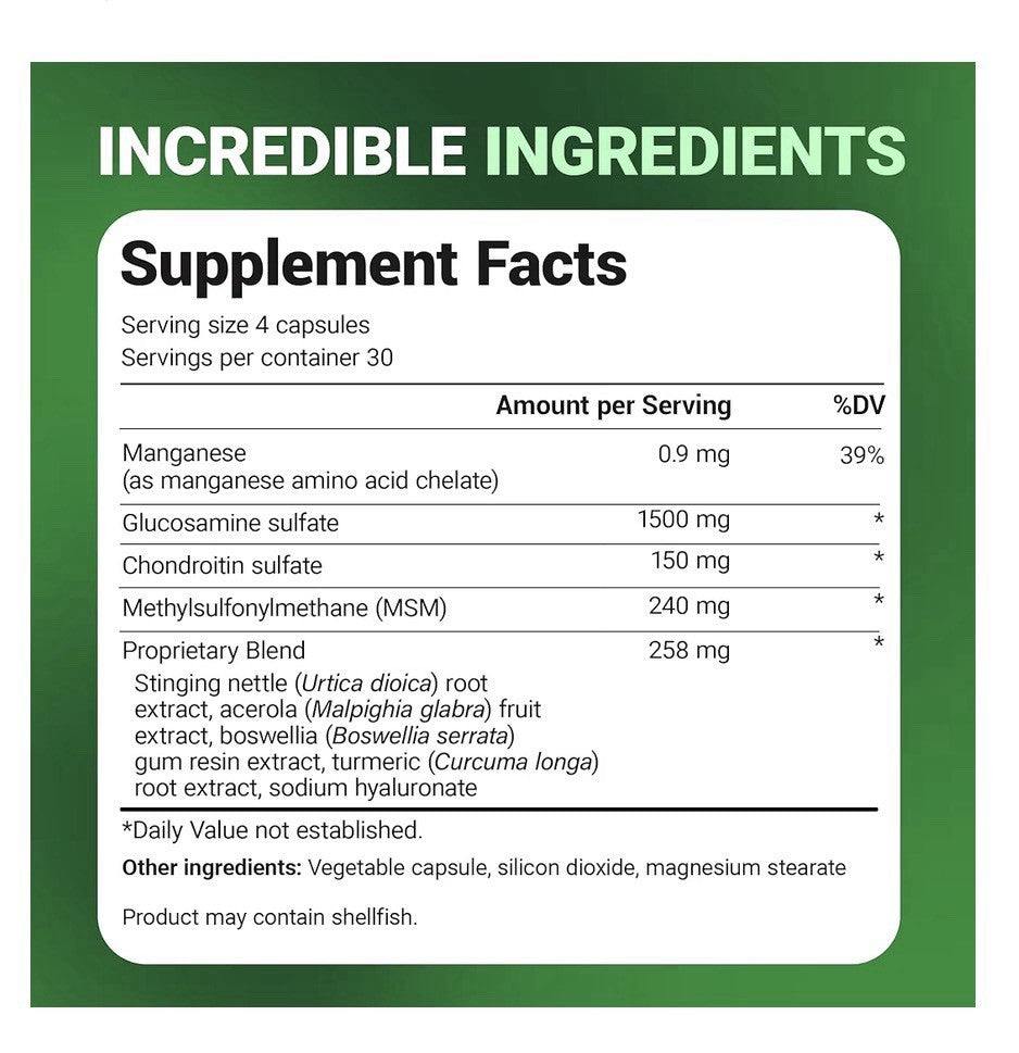 Dr. Berg Glucosamine Chondroitin Advanced Joint Support With Tumeric,MSM 120caps