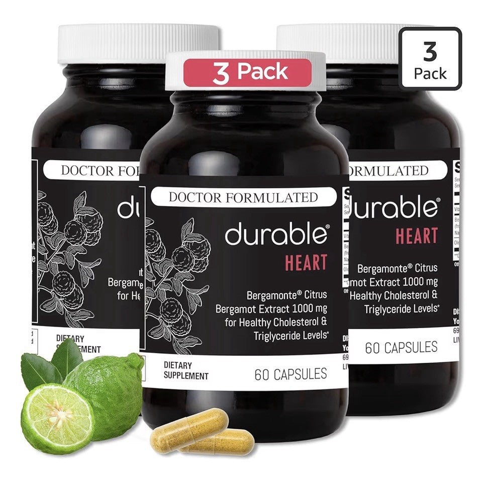 Durable Heart Bergamonte Citrus Bergamot 1,000 mg + Olive Leaf Extract 3 Packs