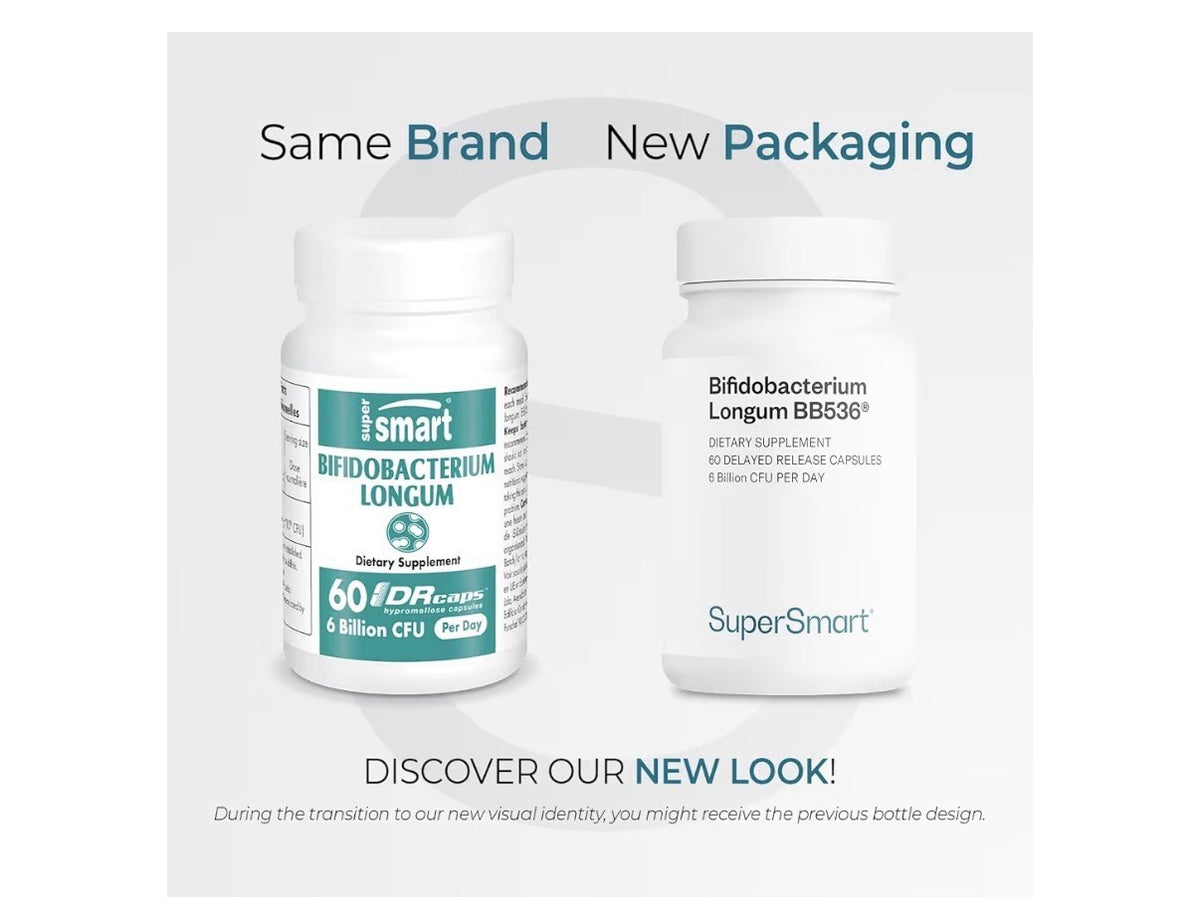 Supersmart Bifidobacterium Longum BB536 Probiotics 6 Billion CFU per Day 60 Caps