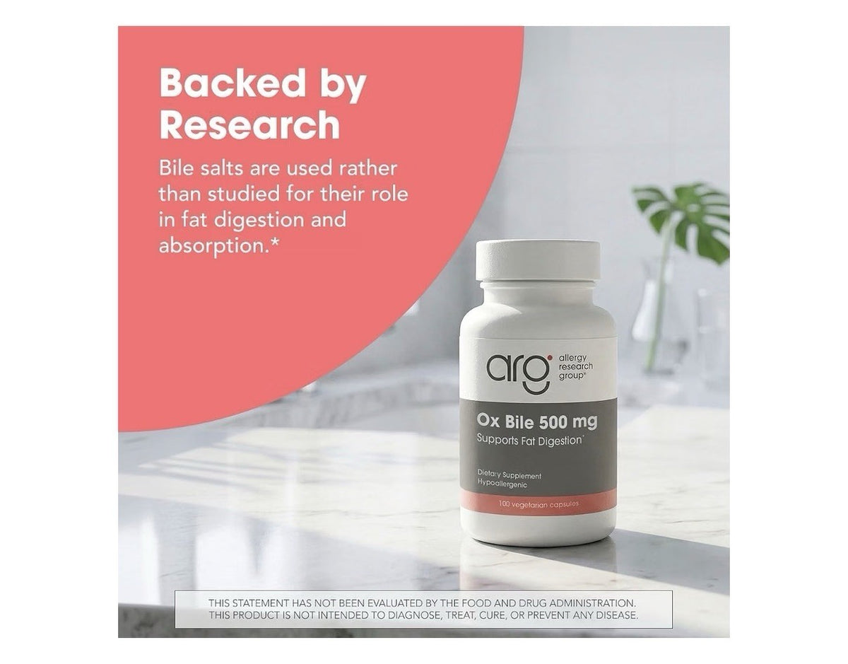 ARG Ox Bile 500 mg Supports Fat Digestion Dietary Supplement 100 Capsules