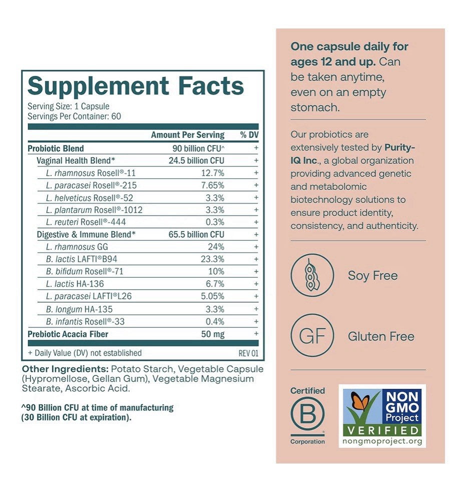 True Grace One Daily Women’s Probiotic Vaginal Digestive Immune Health 30Capsule