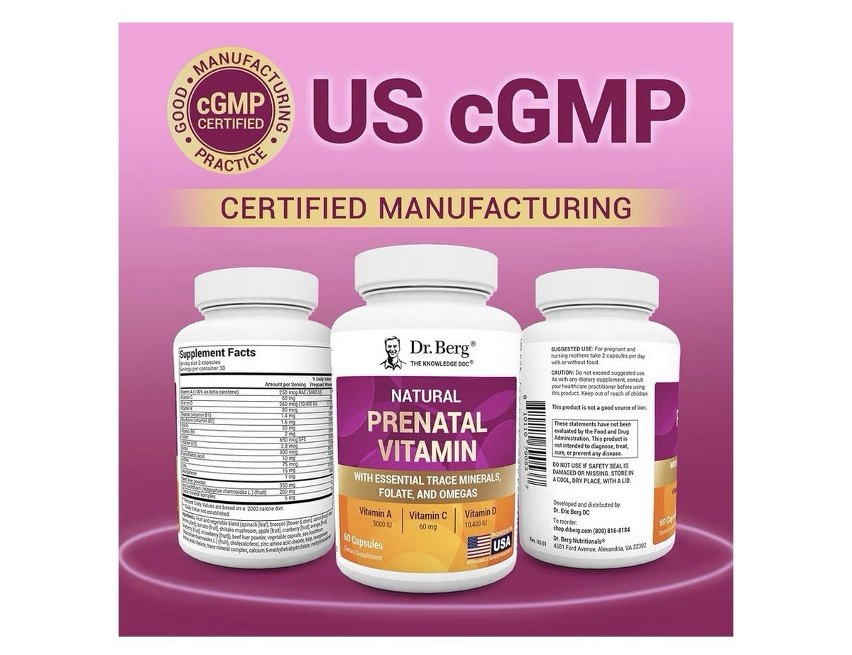 Dr. Berg Natural Prenatal Vitamin With Essential Trace Mineral Folate Omegas 60c