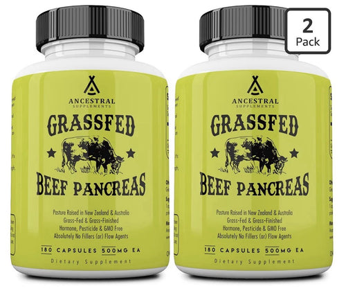 2 Pack Ancestral Supplements Pancreas Beef Grass Fed Supplement Pasture Raised