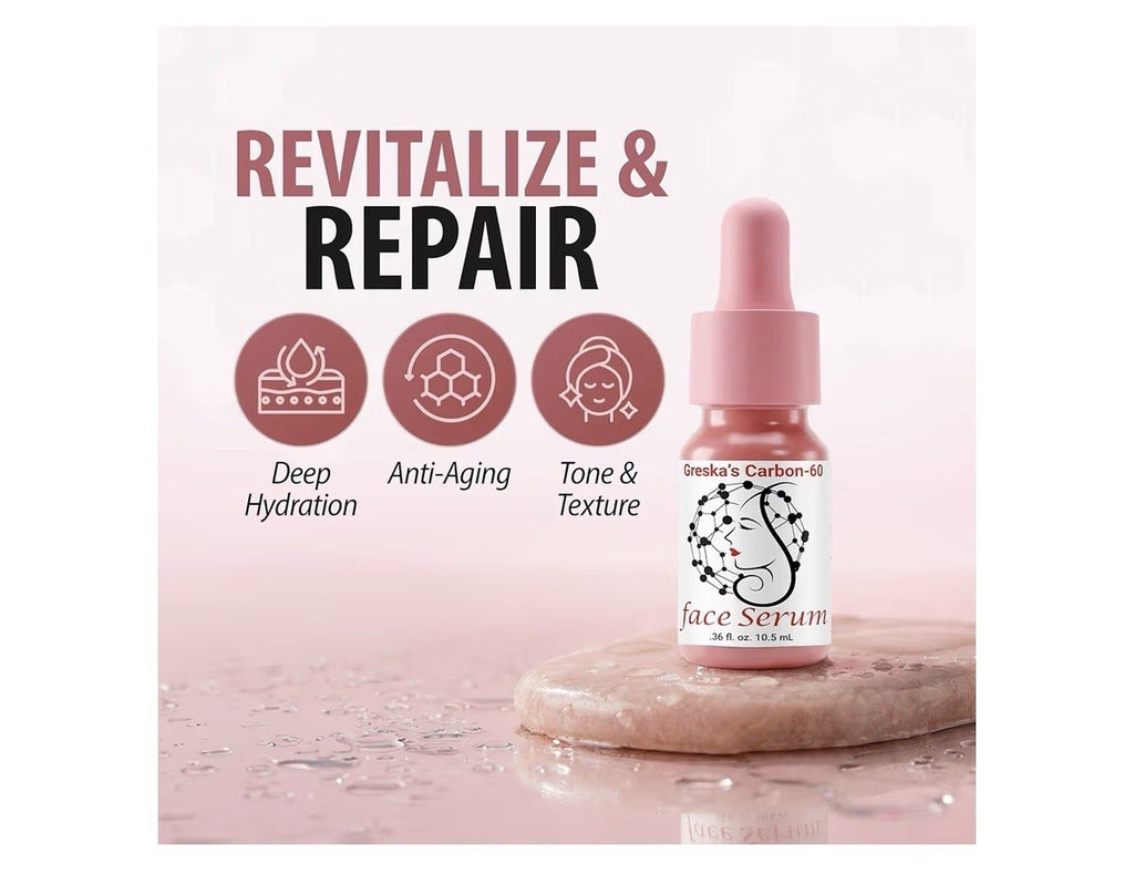 Greska's Carbon 60 Face Serum Skin Daily Moisturizer Recovery Repair 10ml