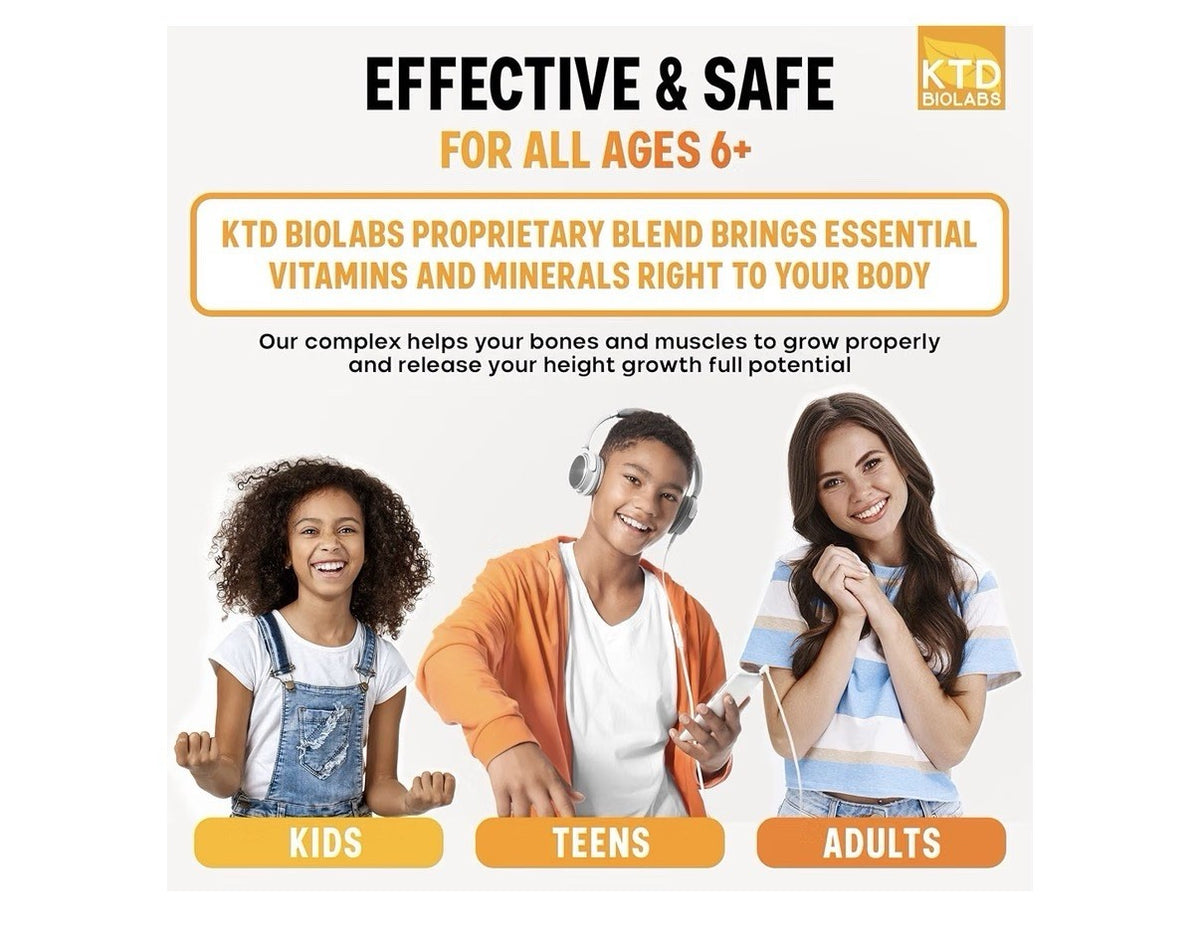 2 Pack KTD BIOLABS Height Growth Support Bone Density For Kids Teens And Adults