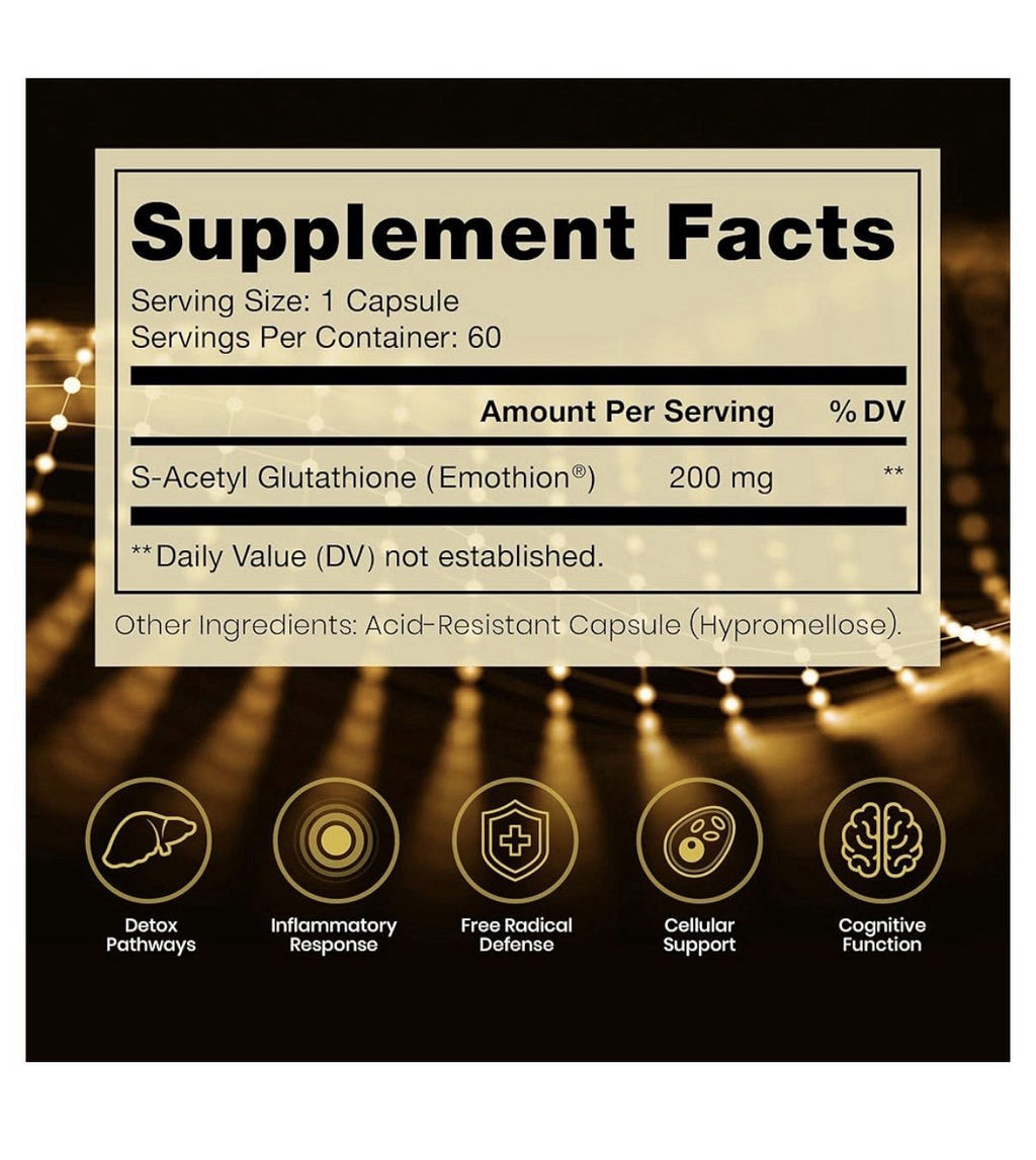 Pure Therapro Rx S-Acety!Glutathione Gold 200mg 2 MonthSupply Acid-Resistant