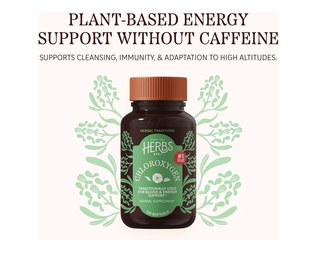 Herbs Etc. ChlorOxygen Blood & Energy Support Chlorophyll Concentrate 120softgel