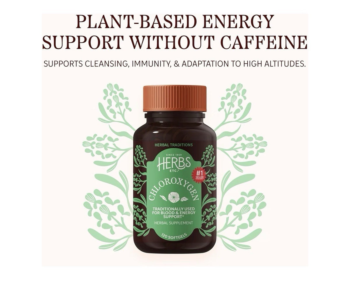 Herbs Etc. ChlorOxygen Blood & Energy Support Chlorophyll Concentrate 120softgel