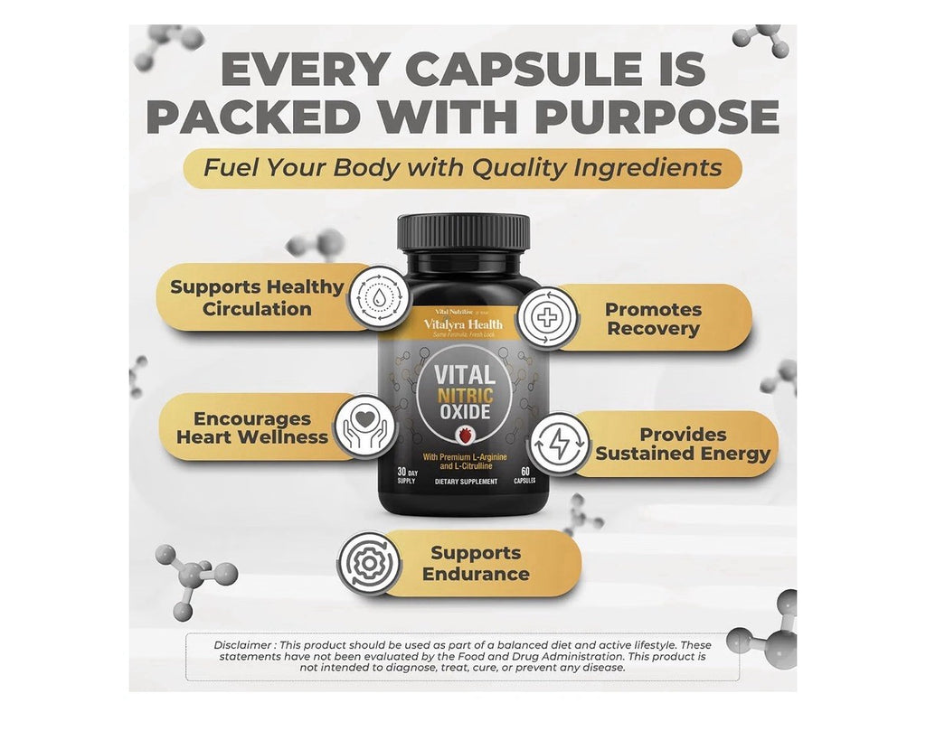 2 Pack Vital Nutritive Vital Nitric Oxide for Men Workout Booster Blood Flow