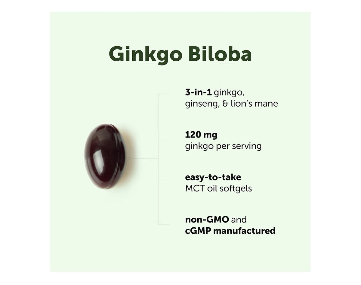 Micro Ingredients Ginkgo Biloba Panax Ginseng Lion’s Mane 400 Softgels
