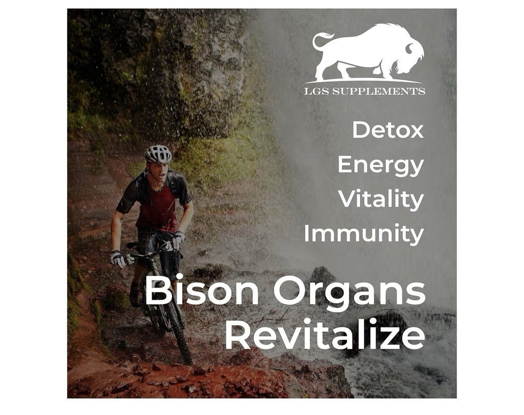 LGS Supplements Grass Fed Bison Organ Supplement For Whole Body Wellness 180caps