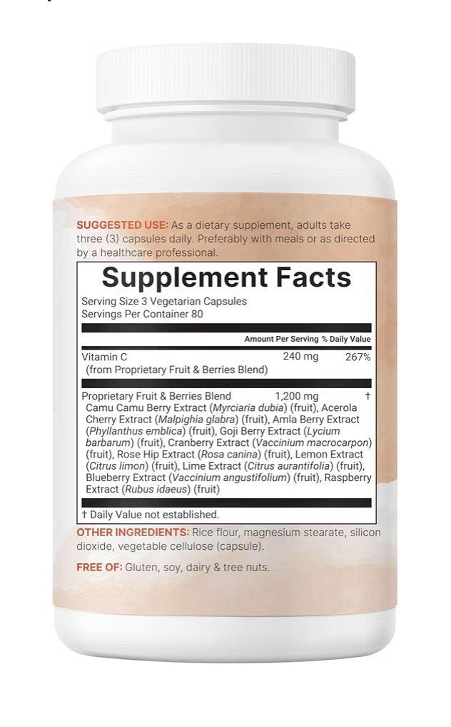 Micro Ingredients Whole Food Vitamin Derived From 10 Berries And Fruits 240 Caps