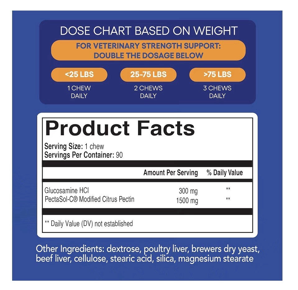 ecoNugenics PectaPaws Joints & Mobility 90 Chewable Dog Supplements Beef Flavor