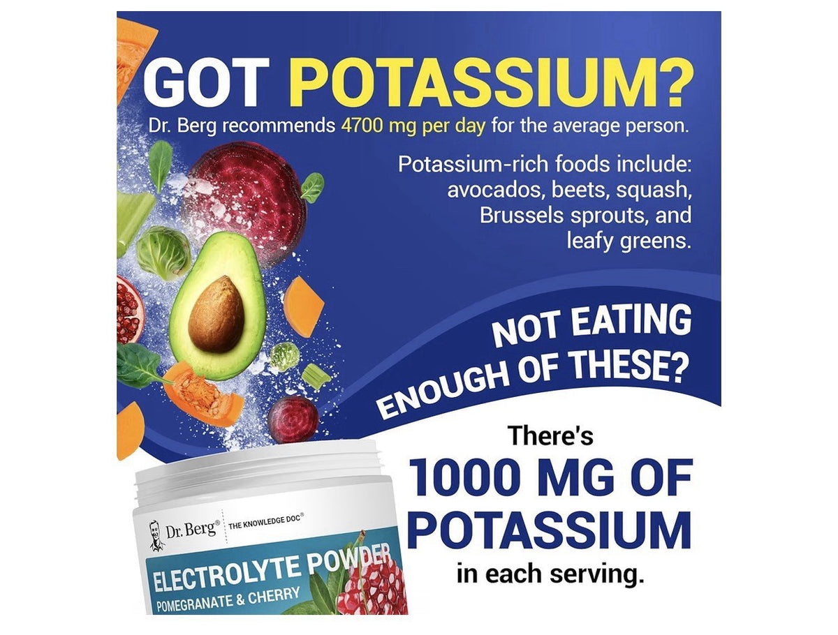 Dr. Berg Electrolyte Powder Pomegranate & Cherry Flavor Keto Friendly 50Servings
