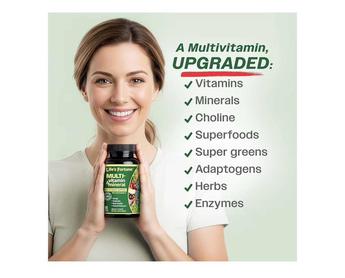 Life's Fortune Multivitamin Mineral Energy Immunity Brain Overall Wellness 90Tab