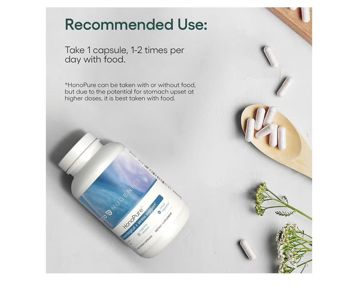 EcoNugenics HonoPure Neurological Stress Support Cognitive Supplement 120Capsule