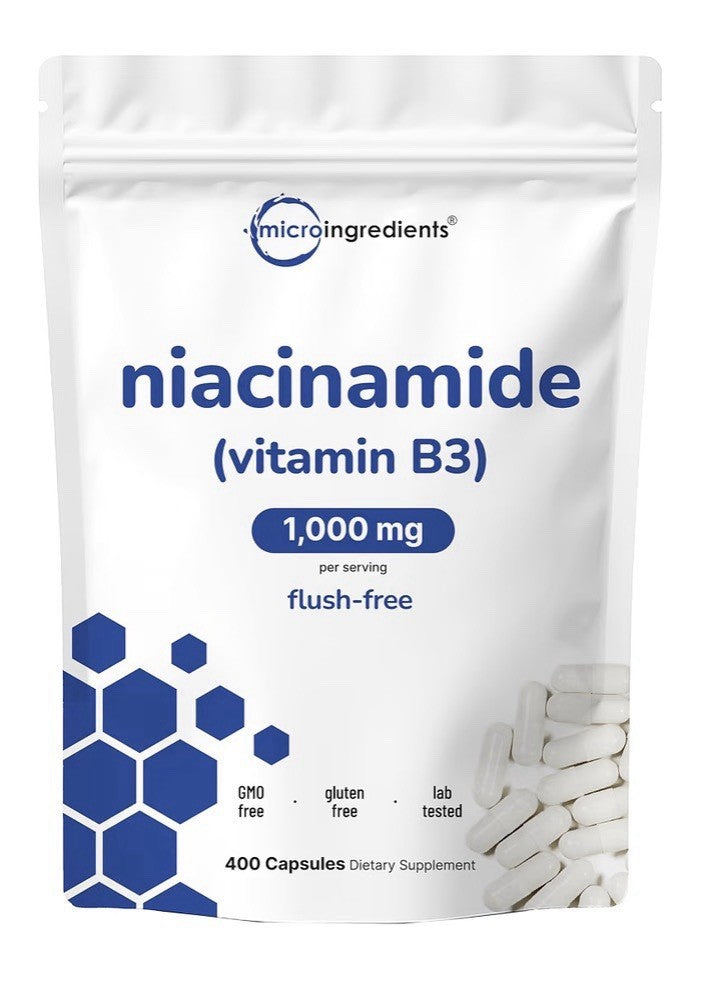 Micro Ingredients Niacinamide Vitamin B3 1,000 mg Per Serving 400 Capsules