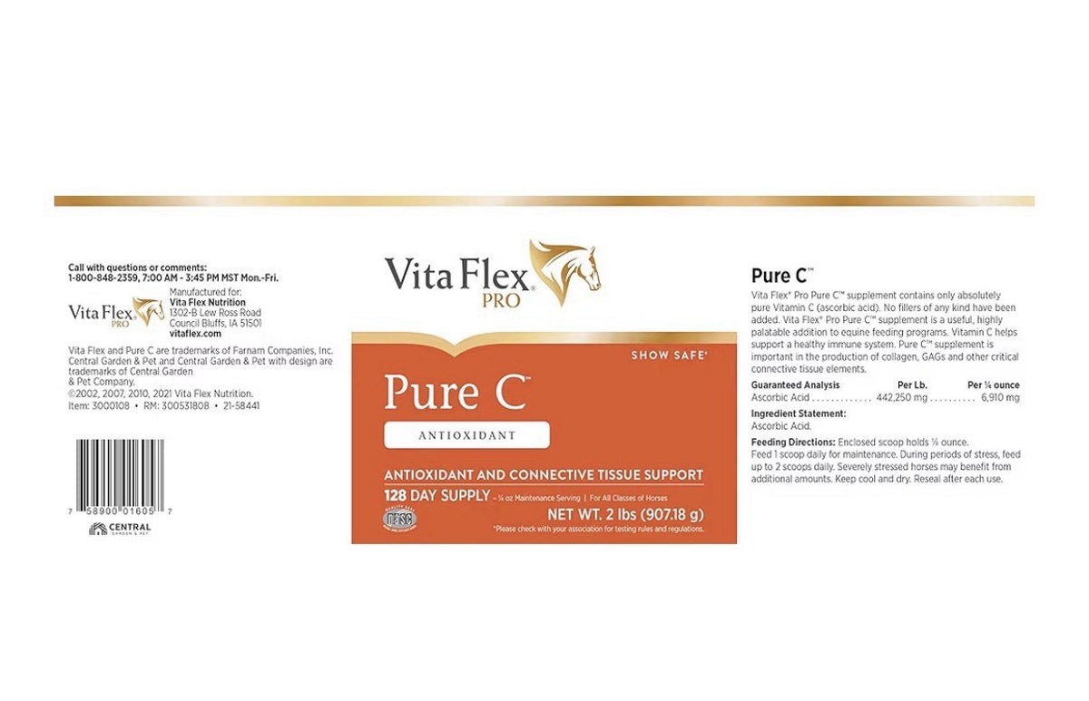 Vita Flex Pro Pure C Antioxidant And Connective Tissue Support For Horses 2 LB