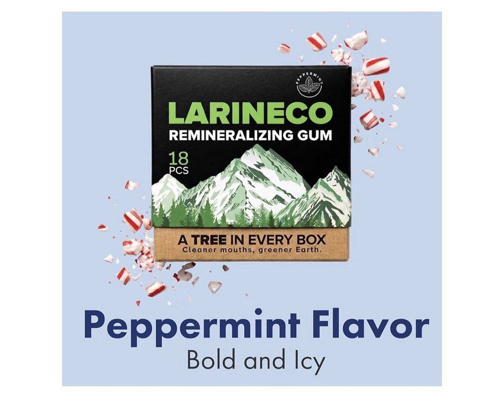 Larineco Remineralizing Gum Hydroxyapatite Xylitol Gum Peppermint Flavor 4 Pack
