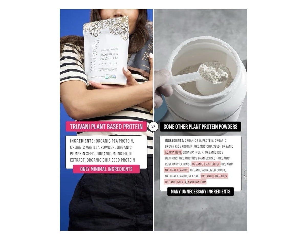 Truvani Protein Organic Planet Based Powder Vanilla 5 Ingredients 18serving 20g
