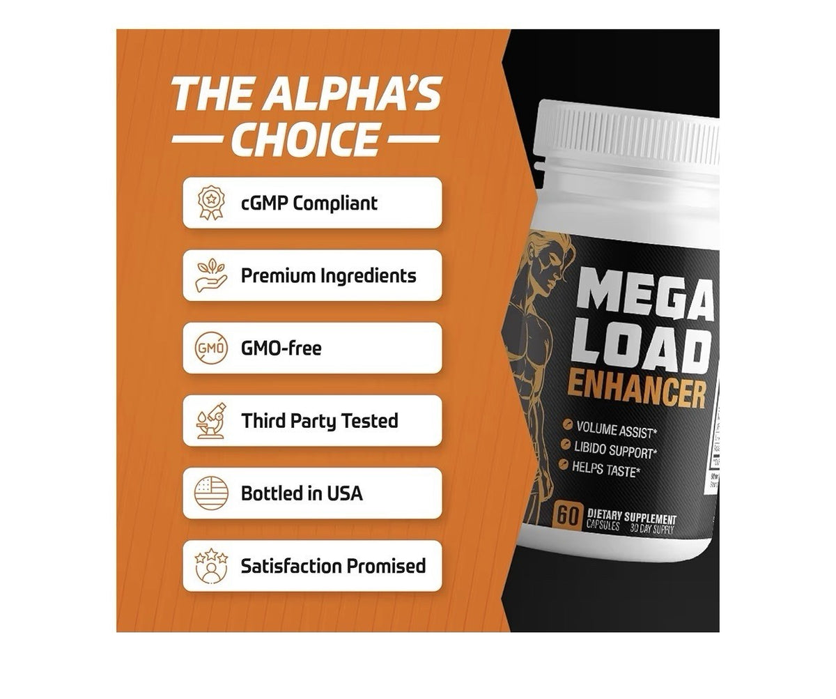 Mega Load Enhancer Semen Volume Booster Men Supplement Increase Load Size 60Caps