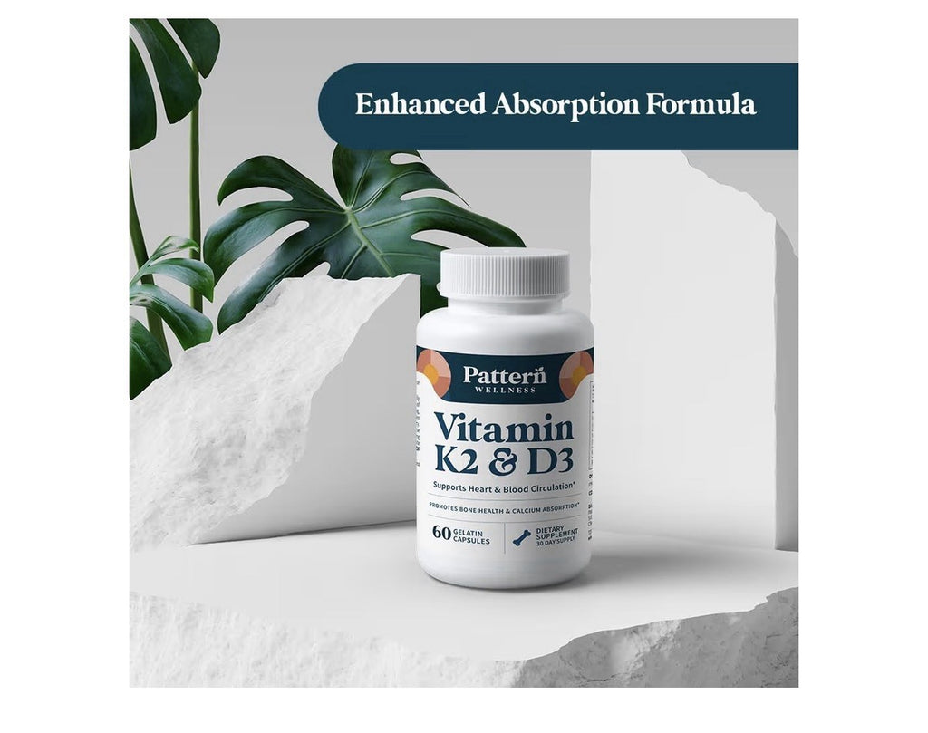 Pattern Wellness Vitamin K2 & D3 Heart Blood Circulation Bone Support 60 Capsule