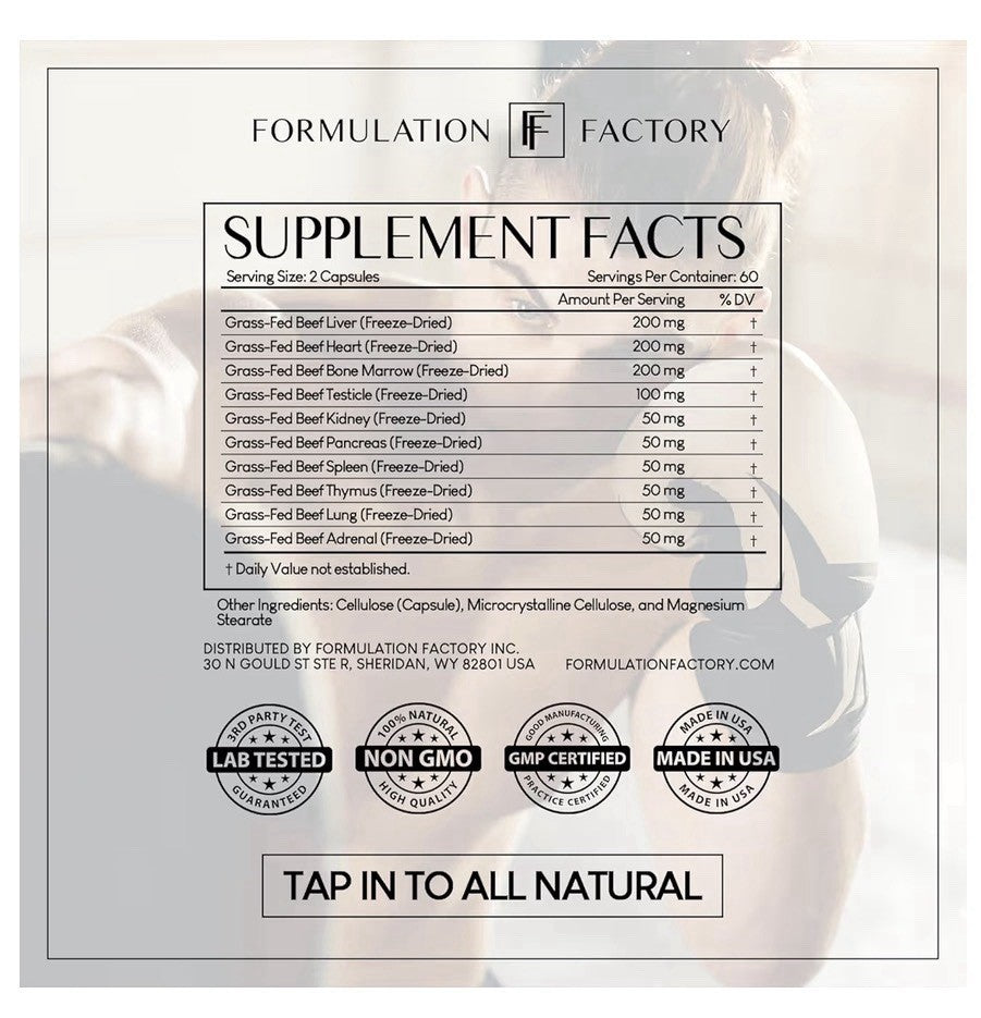 2 Pack Formulation Factory Primal Power Beef Liver 10-in-1 Organ Maximizer