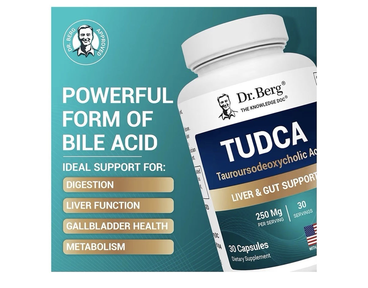 Dr. Berg TUDCA Tauroursodeoxycholic Acid Liver Gut Gallbladder Support 30capsule
