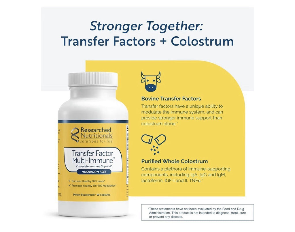 Researched Nutritionals Transfer Factor Multi-Immune Mushroom Free 90 Capsules