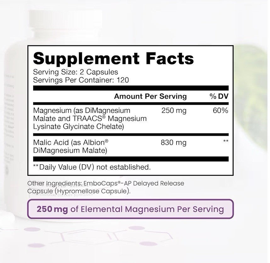 Pure TheraPro Rx Optimum Magnesium Lysinate Glycinate Di-Magnesium Malate 240cap
