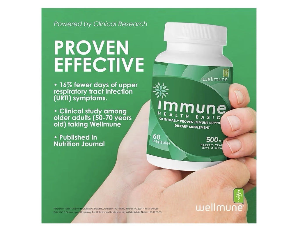 Immune Health Basics Wellmune Immune Support 500mg Beta Glucan Supplement 60caps