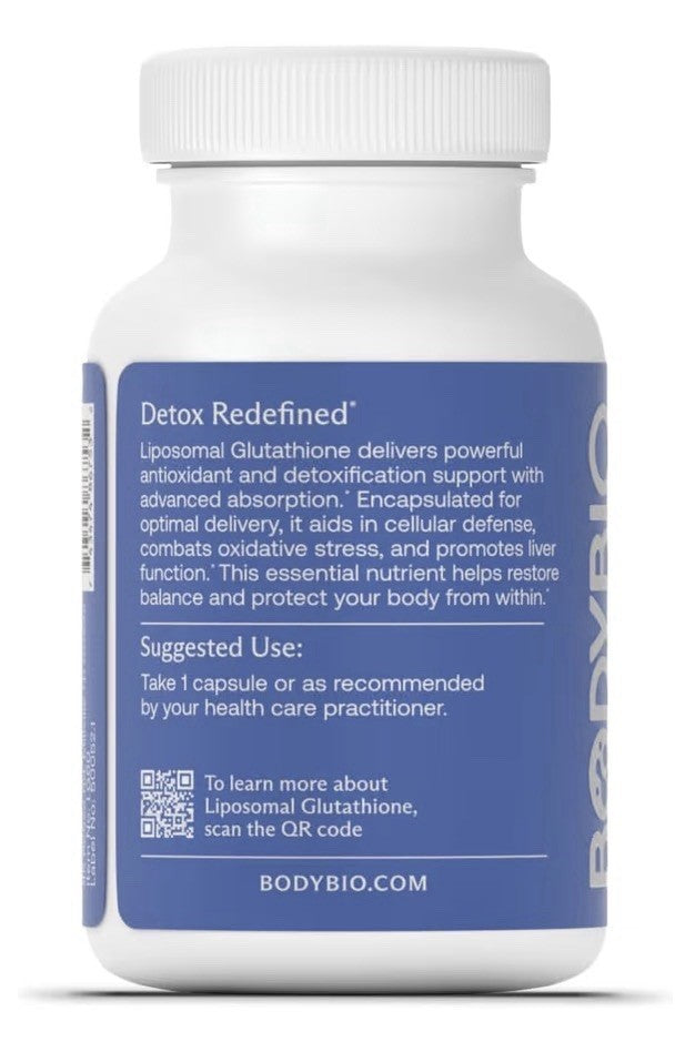 Bodybio Liposomal Glutathione Cellular Defense Detox Support Antioxidant 60 Caps