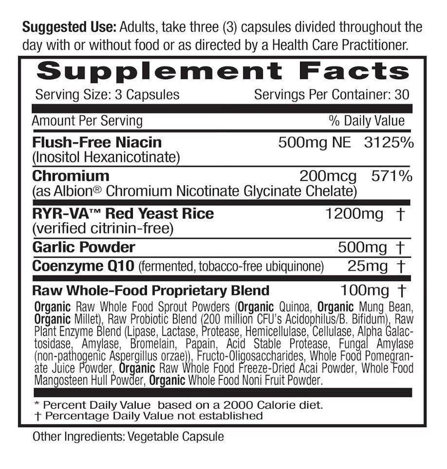 EMERALD LABS Cholesterol Health CoQ10 Flush Free Niacin Heart Circulatory Suppor