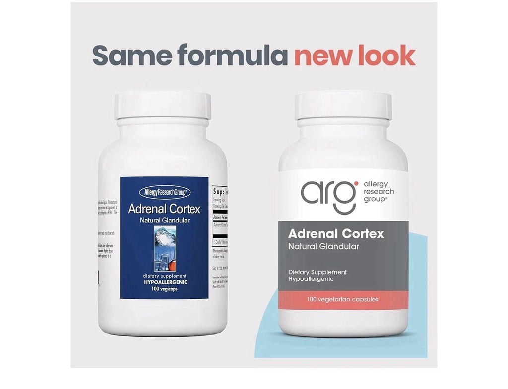 Allergy Research Group ARG Adrenal Cortex 100mg Natural Glandular 100 Capsules