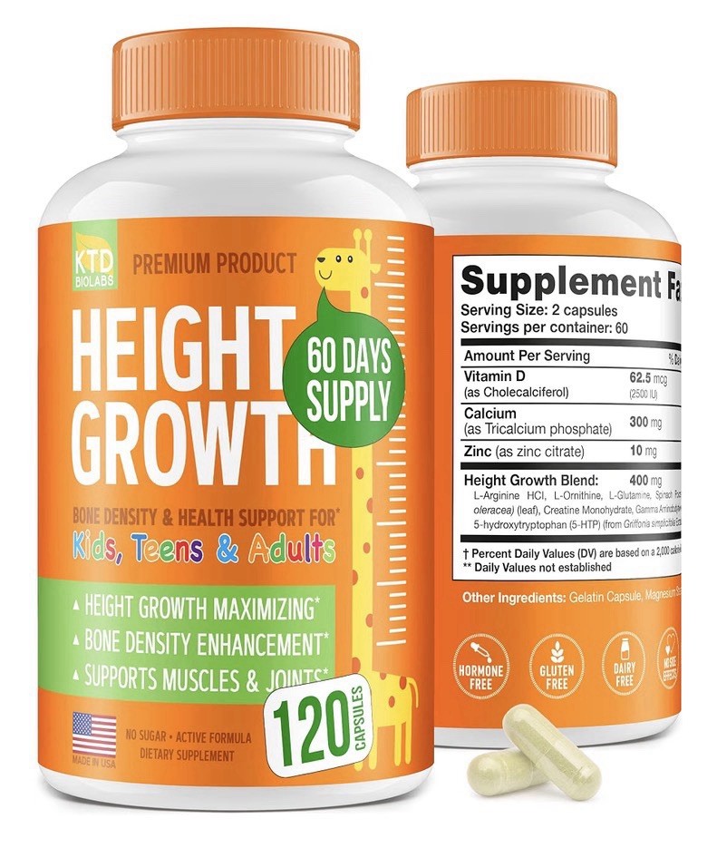2 Pack KTD BIOLABS Height Growth Support Bone Density For Kids Teens And Adults