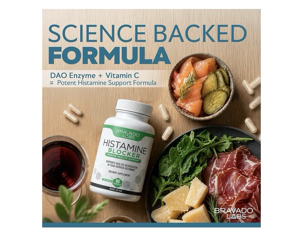 Bravado Labs Histamine Blocker DAO Enzyme Supplements + Diamine Oxidase 30 Caps