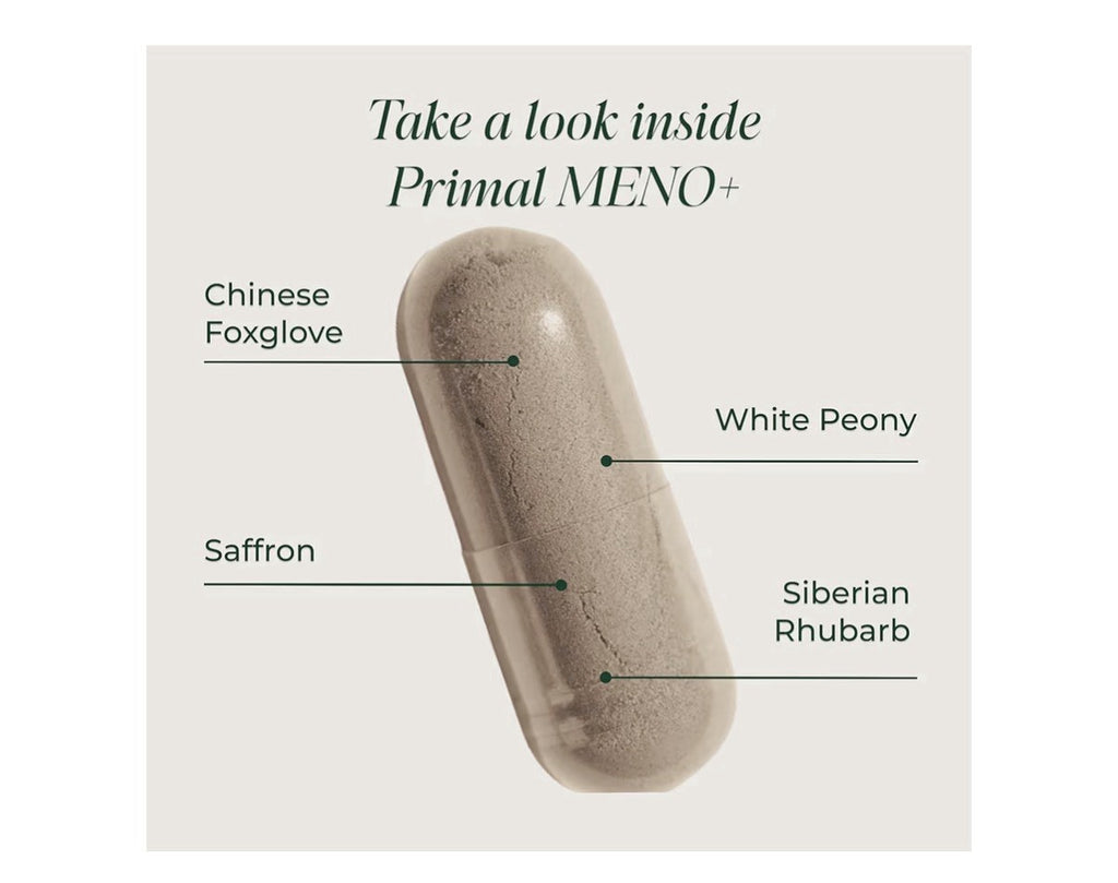 Primal Harvest Meno+ Menopause Support with Chinese Herbs Mood Support 30Capsule