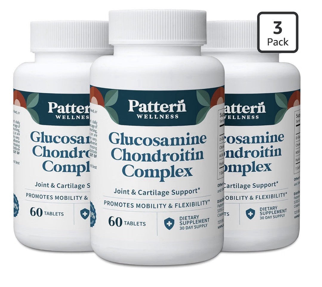 3 Pack Pattern Wellness Glucosamine Chondroitin Complex Joint Cartilage Support