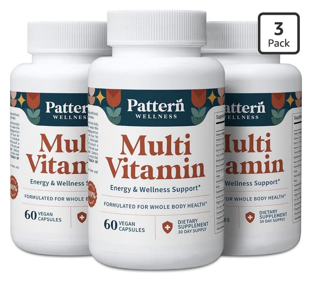 3 Pack Pattern Wellness Multivitamin Energy & Wellness Support for Women & Men
