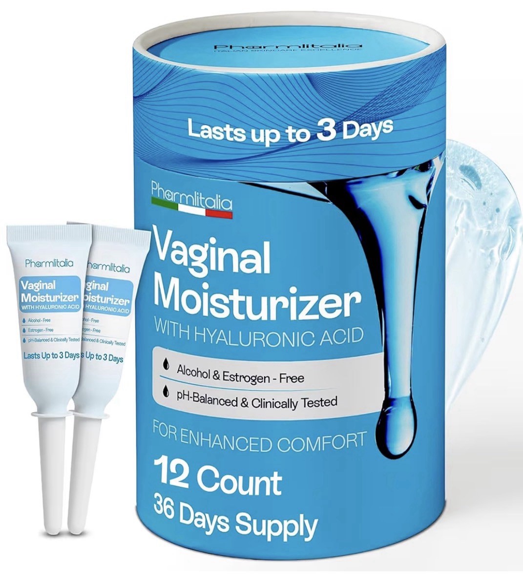 Pharmitalia Vaginal Moisturizer with Hyaluronic Acid Dry Relief 12 Applicators