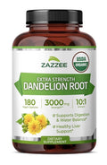 Zazzee Dandelion Root Digestive Water Balance Liver Support 6 Month Supply 180ca
